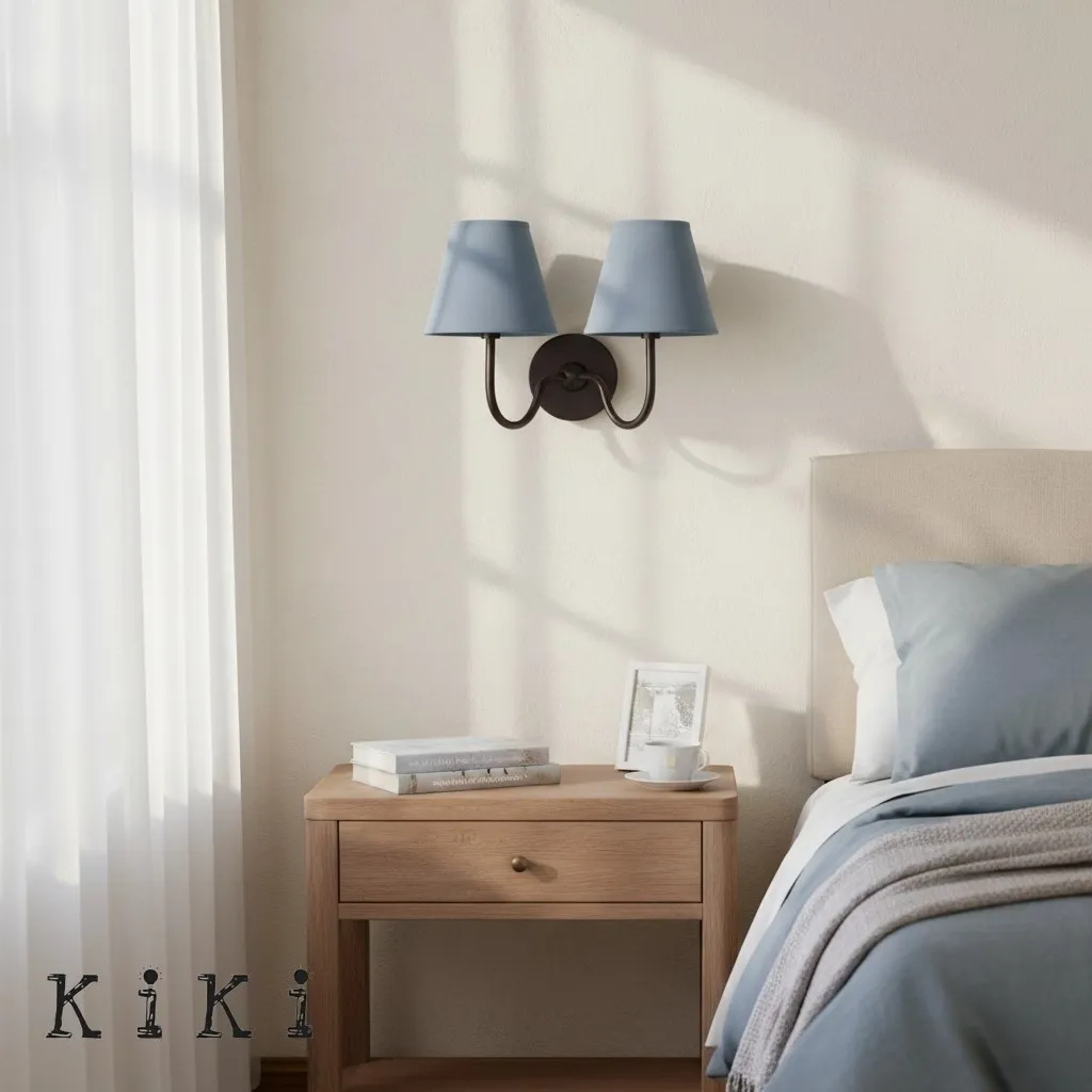 Luvora Vintage Pleated Shade Wall Lamp - Refined Linen Sconce For Bathroom or Corridor KL1272