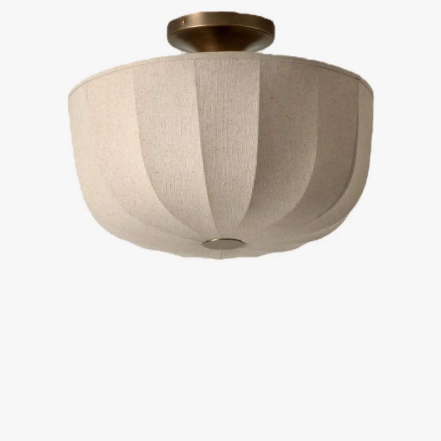 Loomis Textured Linen Flush Mount Ceiling Light - Japandi Style Lighting for Living Room KL2041
