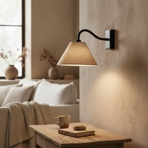 Lumweve Wall Light - Pleated Look Shade Refined Sconce for Corridor and Study KL1868