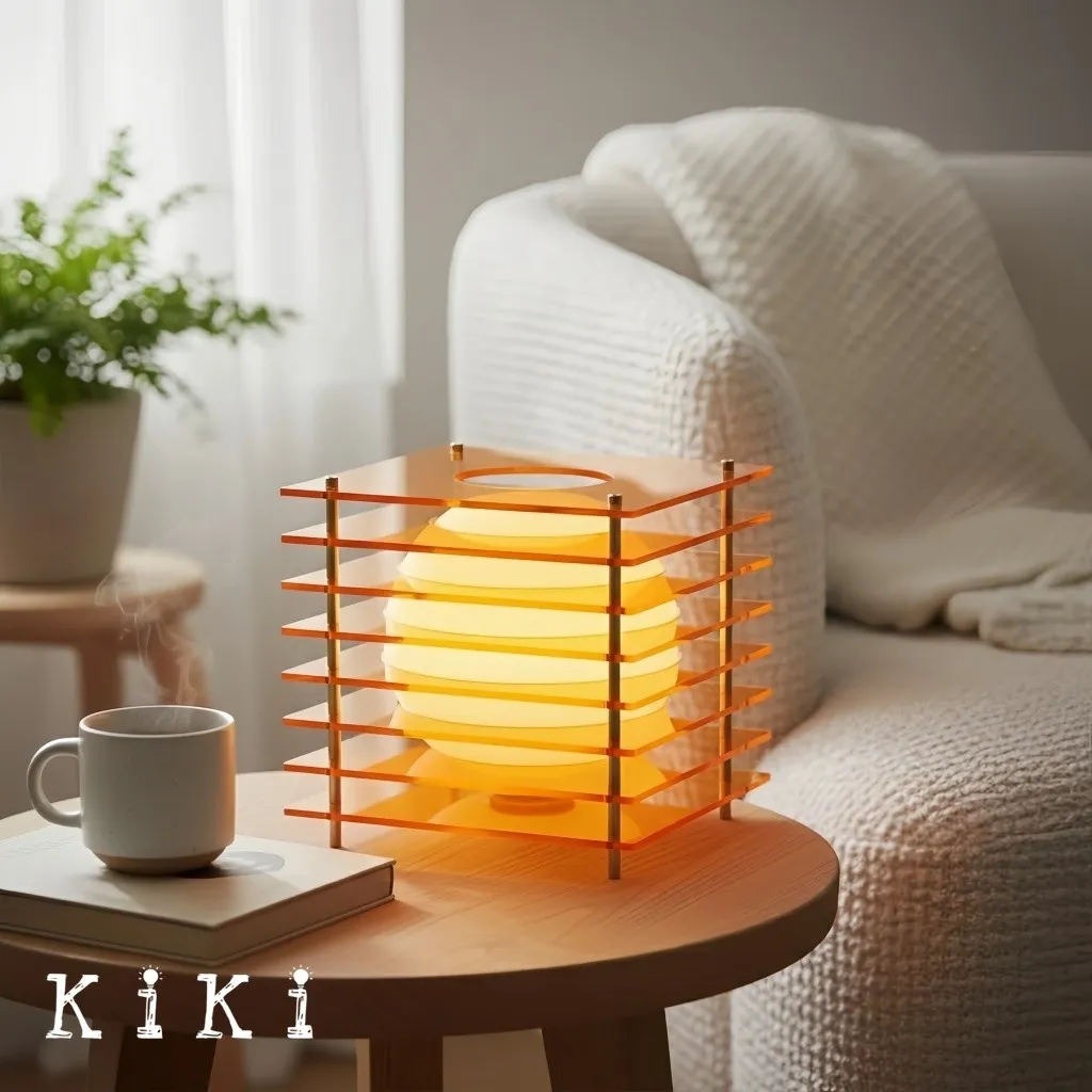 Afterglow Cube Table Lamp - Geometric Sphere Lighting for Bedroom Lighting KL2062