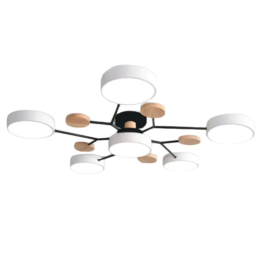 Coloful Branched Round Wooden Ceiling Light KL159