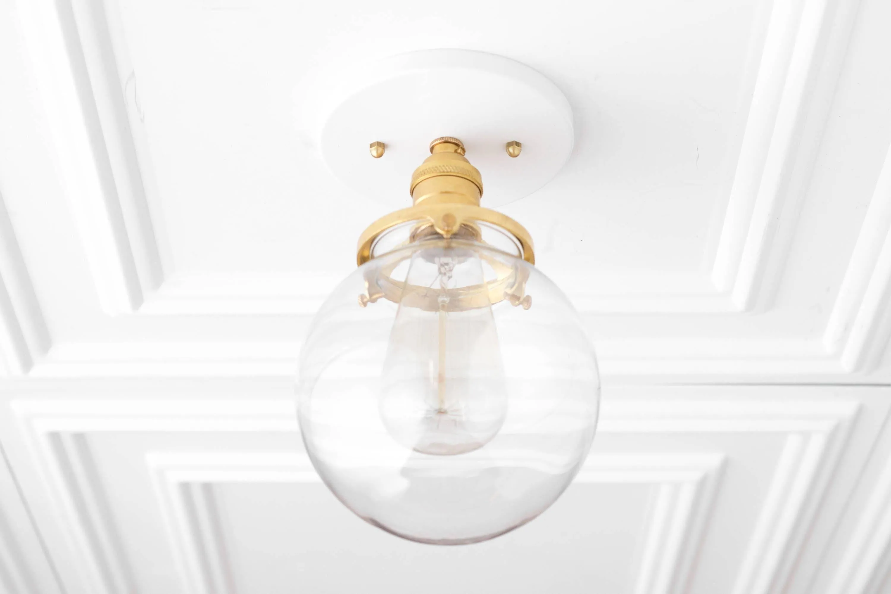 Glorica Glass Retro Globe Ceiling Light - Vintage Industrial Home Lighting KL1488