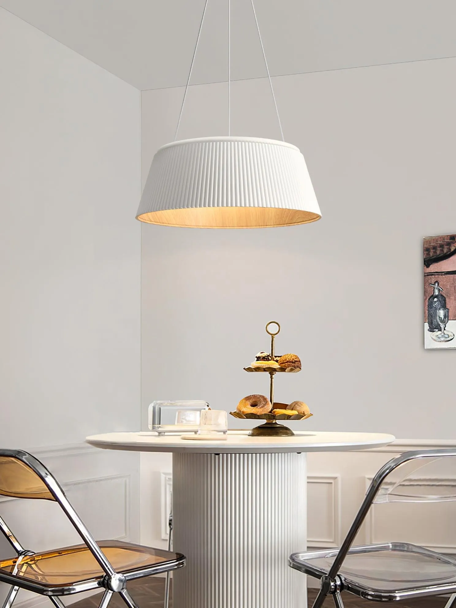 Minimalist Corrugated Lampshade Bedroom Pendant Lamp KL334