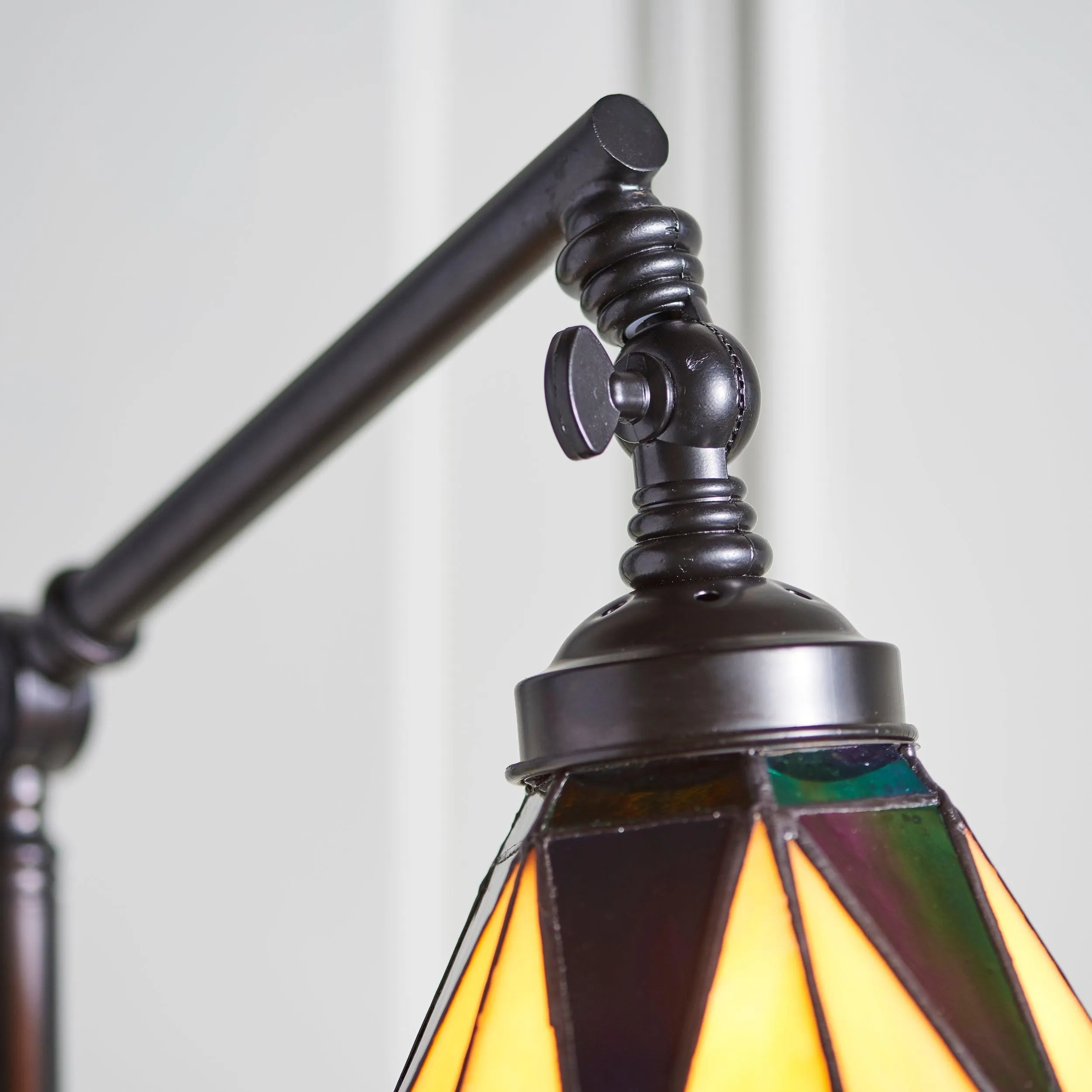 TF Dark Star Tiffany Task Floor Lamp - Art Deco Stained-Glass Floor Light for Living Room KL2006