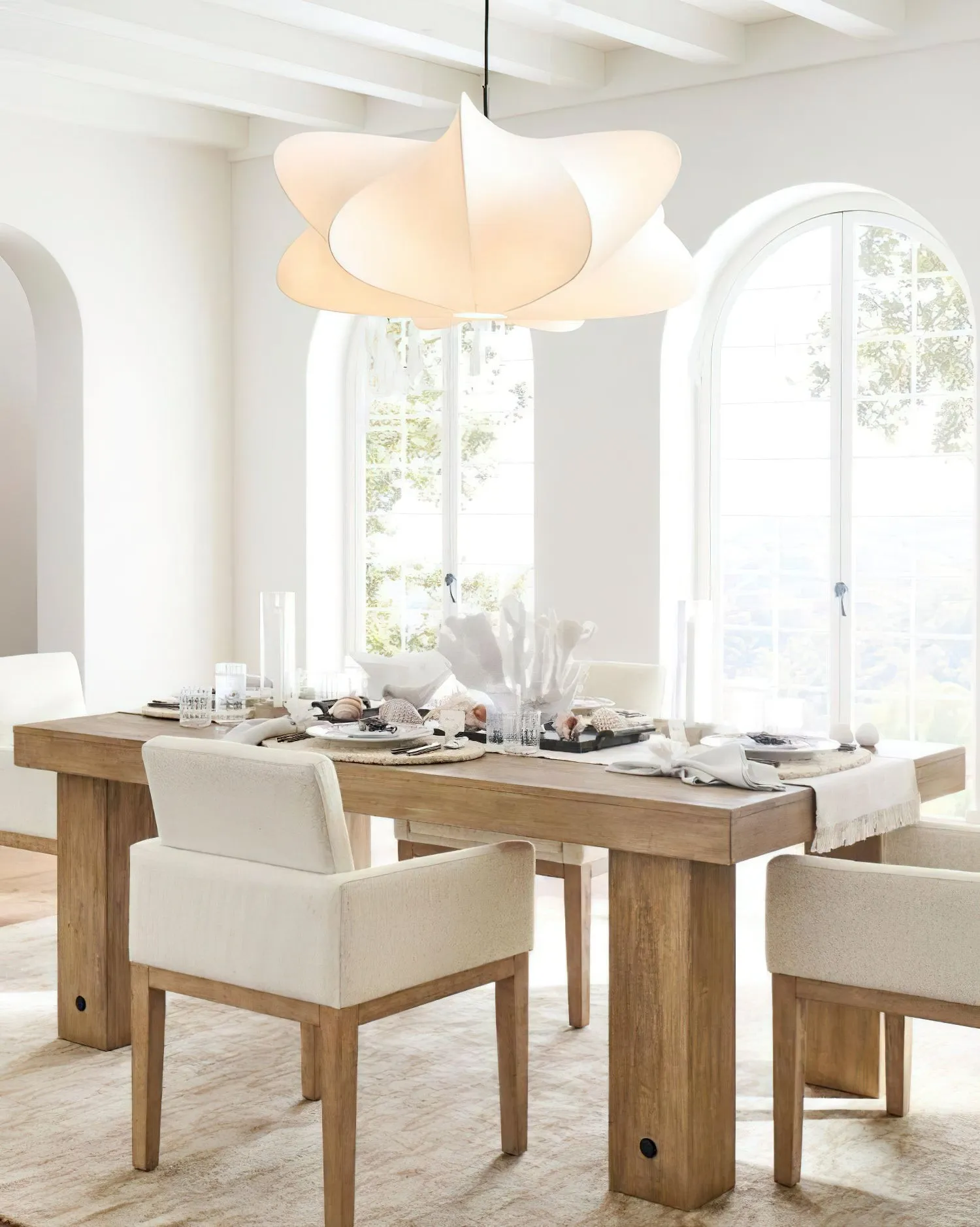 Lunaveo Elegant Silk Pendant Light - Modern Cloud Pendant Light for Living Room KL356