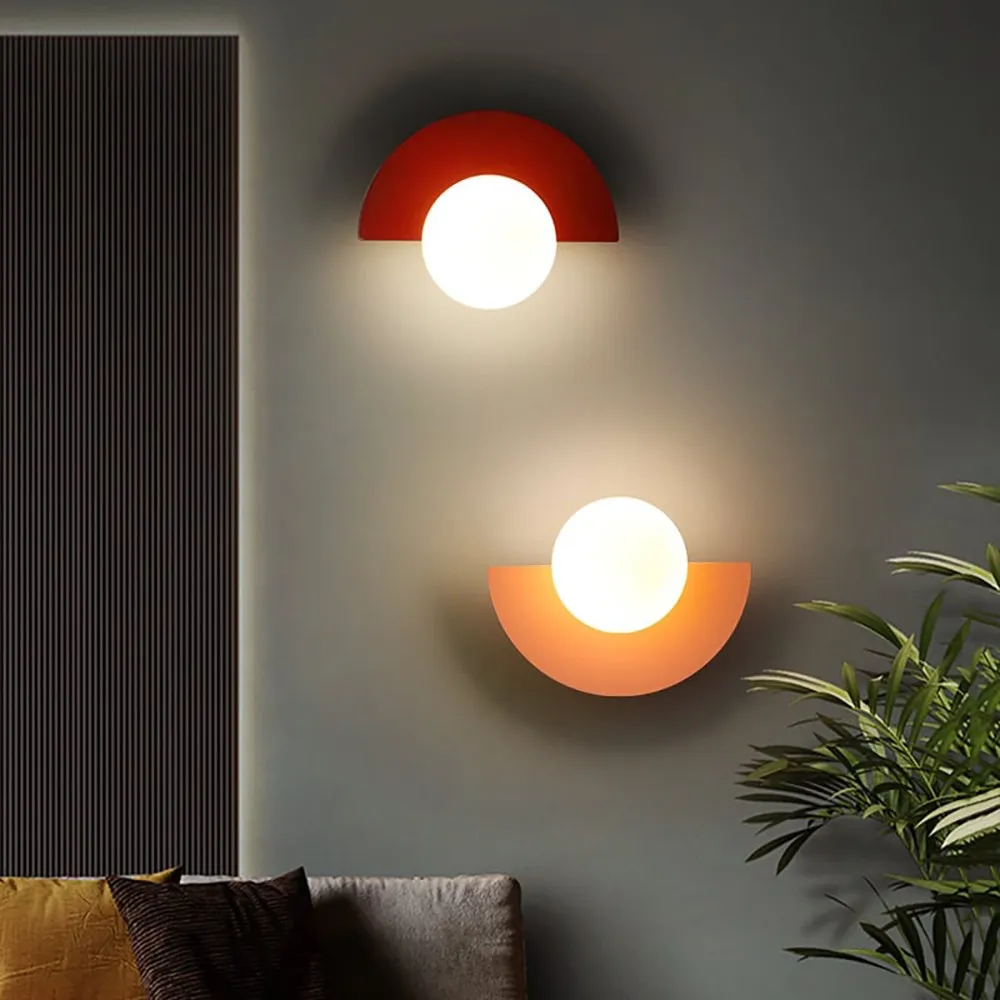 Vibrant Glass Orb Wall Lamp - Nordic Style Accent for Living Room KL150