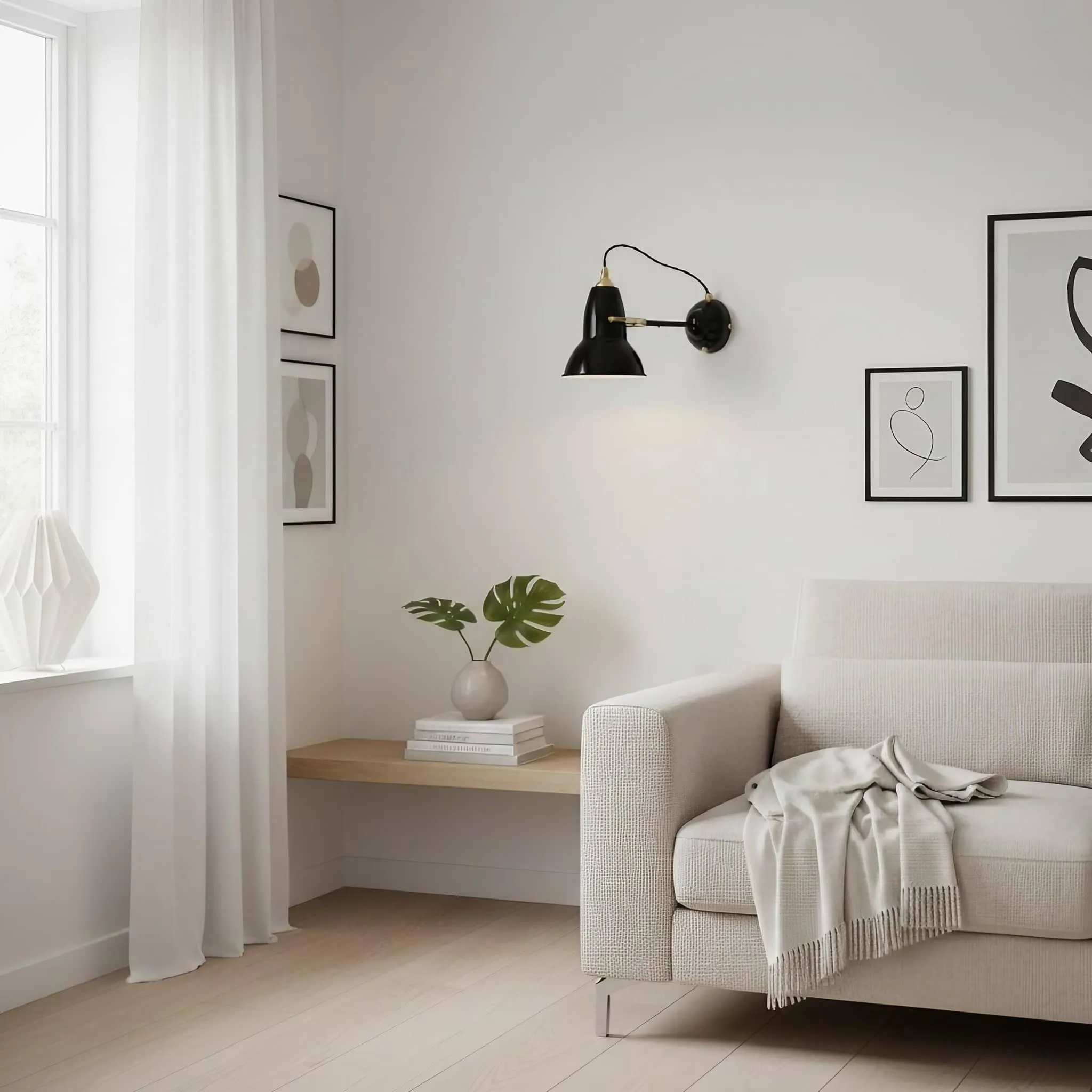Modryx Industrial Adjustable Wall Light - Minimalist Lighting for Bedside Reading Space KL2141