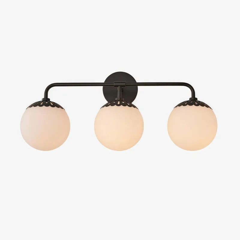 Vinbrea Glass Globe Wall Lamp - Minimal Curved Arm Light for Living Room KL2370