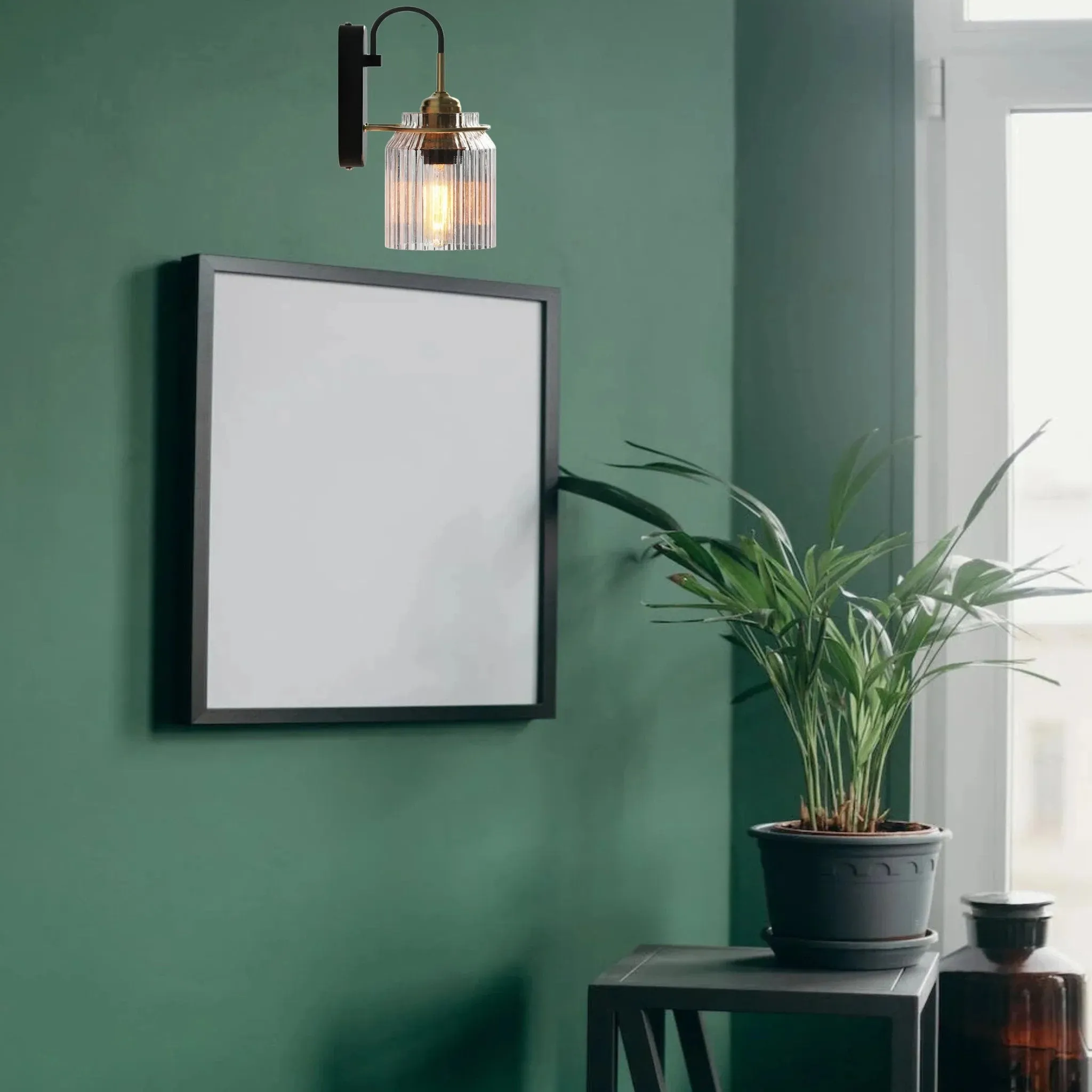 Nordic Columnar Glass Mirror Front Wall Lamp KL529