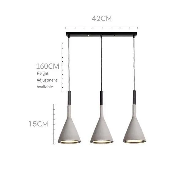 Aplomb Concrete Pendant Lamp - Minimalist Design Lighting for Dining Room and Office