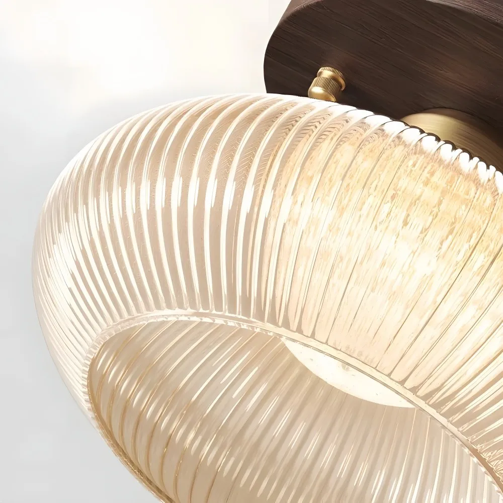 Soliro Sleek Round Glass Ceiling Light - Modern Dome Shade Ceiling Lamp for Entryway KL2221