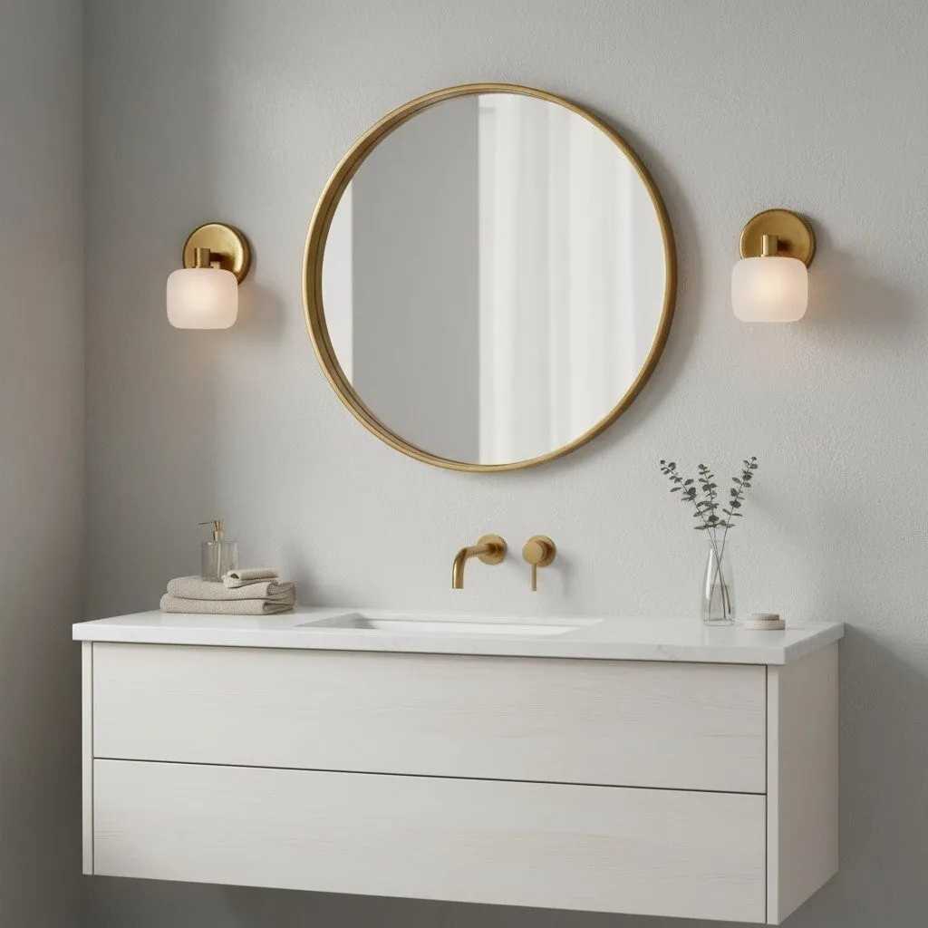 Lirra Frosted Glass Cylinder Wall Lamp - Modern Minimal Bathroom Vanity KL1698