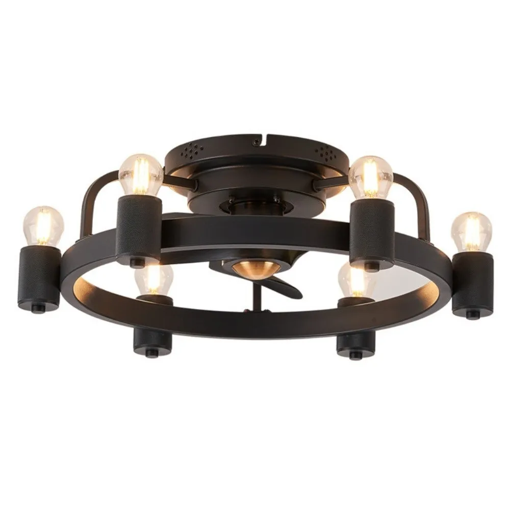 Vintage Industrial Black Ceiling Fan Light For Dining Room KL942