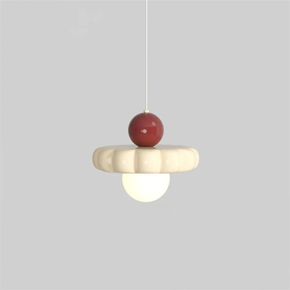 Cream Style Long Line Pumpkin Texture Pendant Lamp KL294
