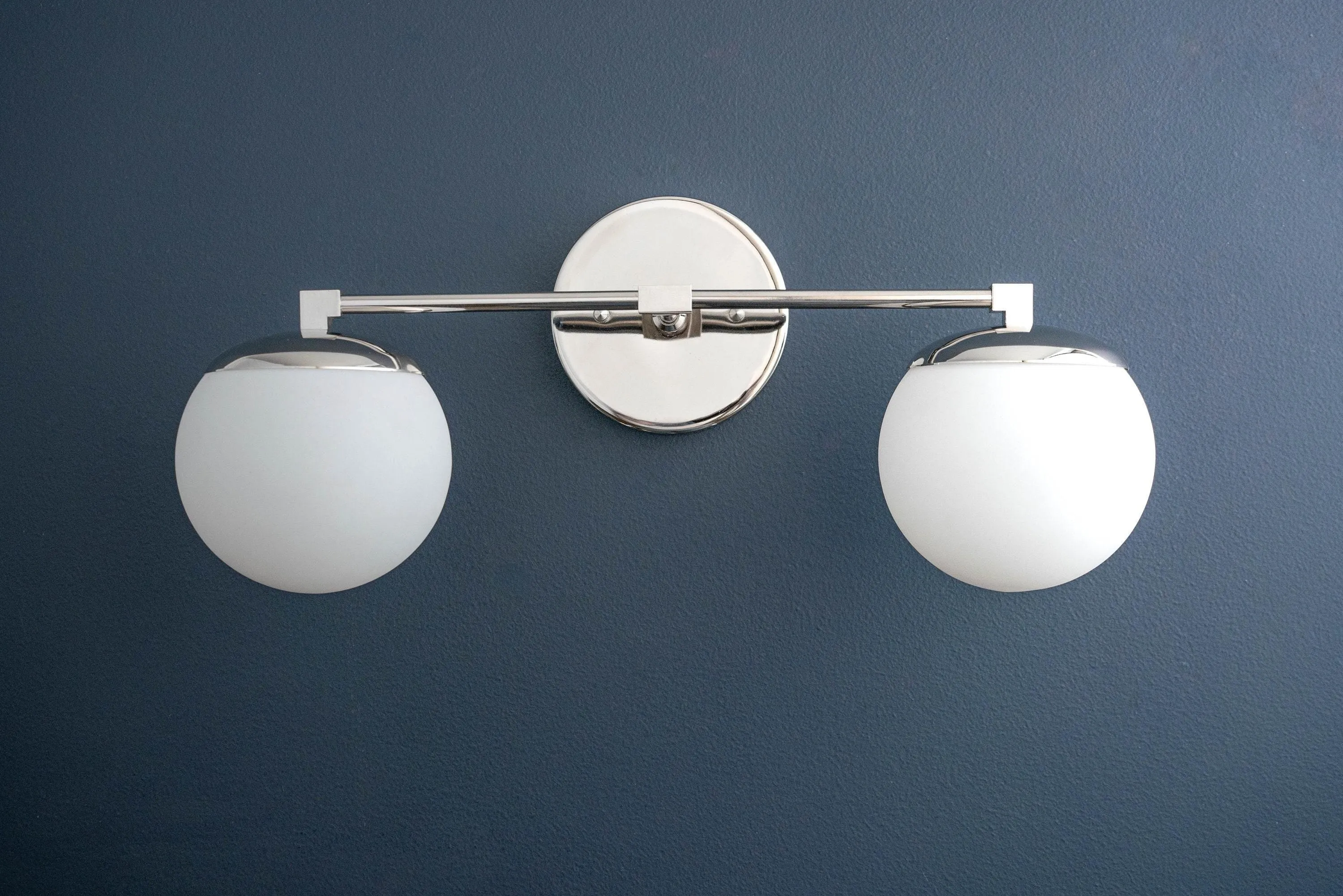 Glorica Glass Vanity Light - Art Deco Brass Wall Globe Fixture Modern KL1500
