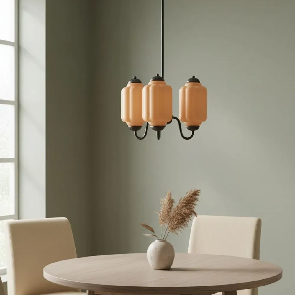 Vintage Eloise Glass 3 Lights Chandelier For Living Room KL928