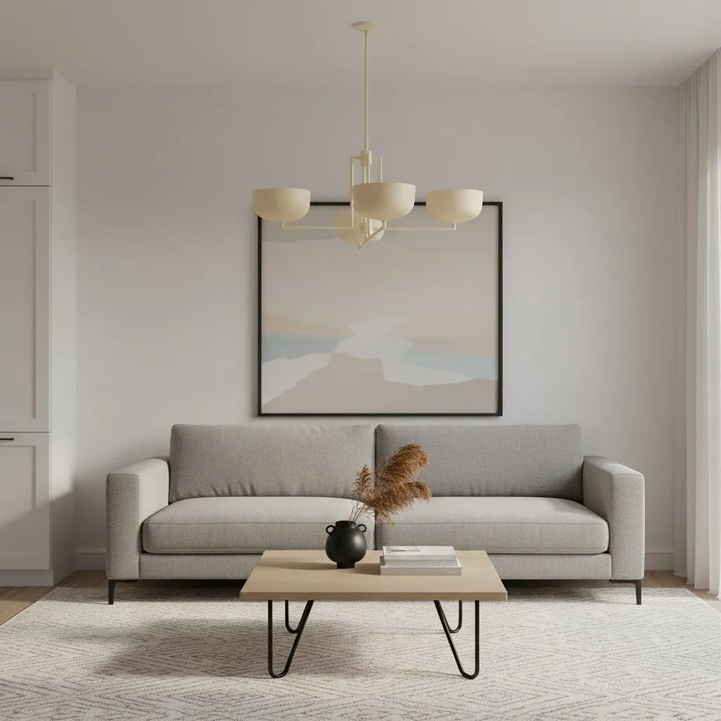 Lustrona Multi-Light Chandelier Metal Dome Shades - Streamlined Modern for Dining Room KL1622