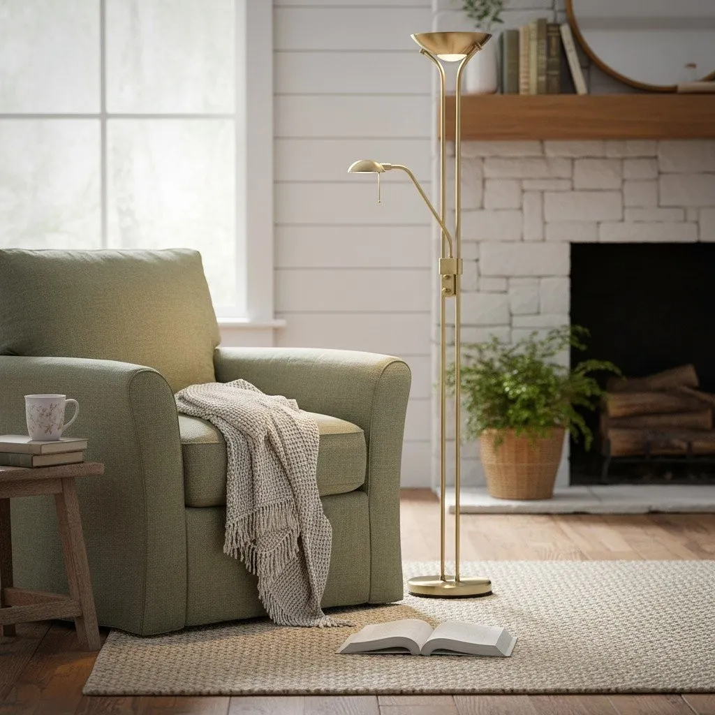 Linexis Art Deco Metal & Opal Glass Floor Lamp - Dual-Light Design for Modern Interiors KL1894