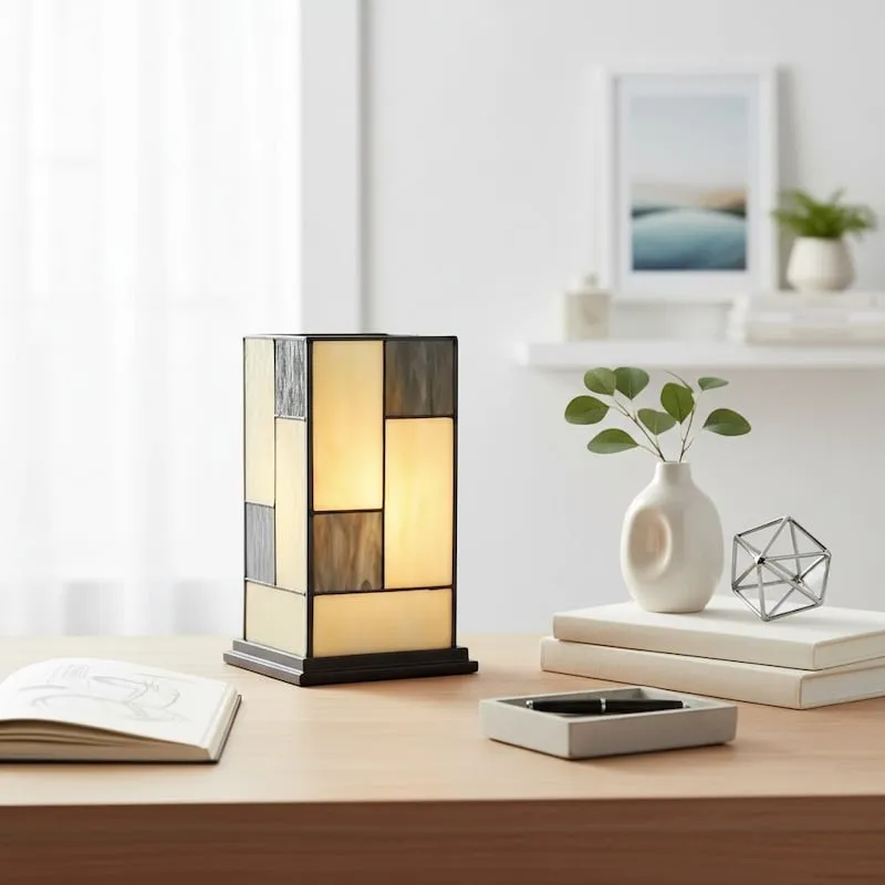 TF Manchester Square Table Lamp - Classic Glass for Living Room and Bedroom KL1975