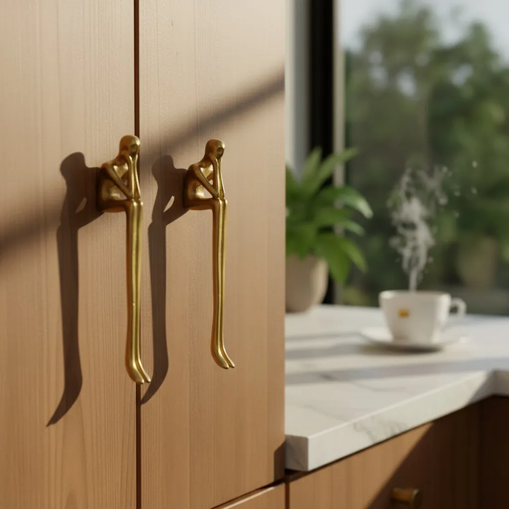 Verlitho Artistic Sculptural Lines Drawer Handle - Nordic Contemporary Design Interior Decor KL2350