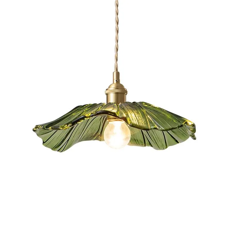 Retro Lotus Creative Glass Pendant Lamp