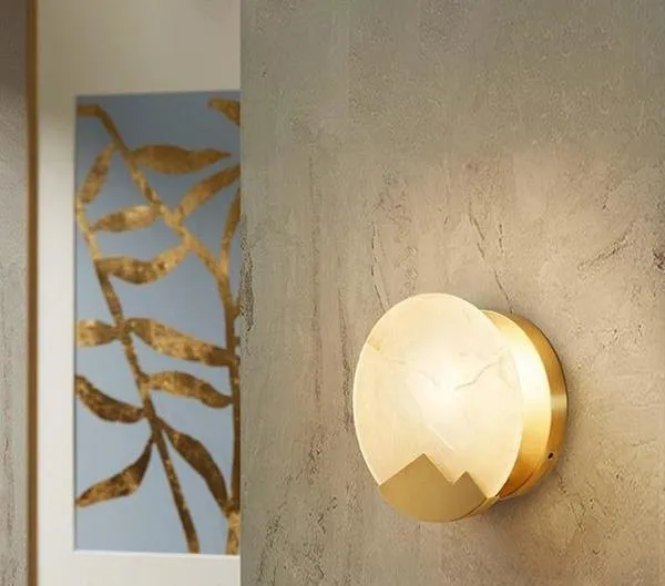Pure Copper and Marble Wall Lamp
