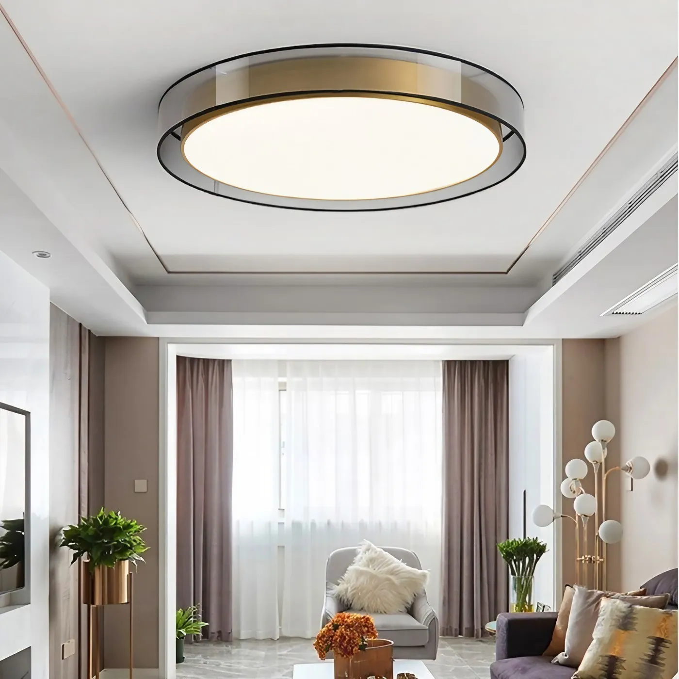 Scandinavian Unique Luxury Round LED Ceiling Lamp KL804