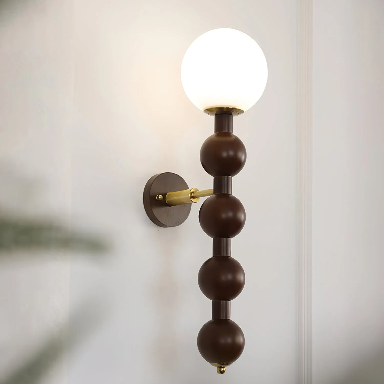 Country French Wooden Gourd Ball Wall Lamp KL144