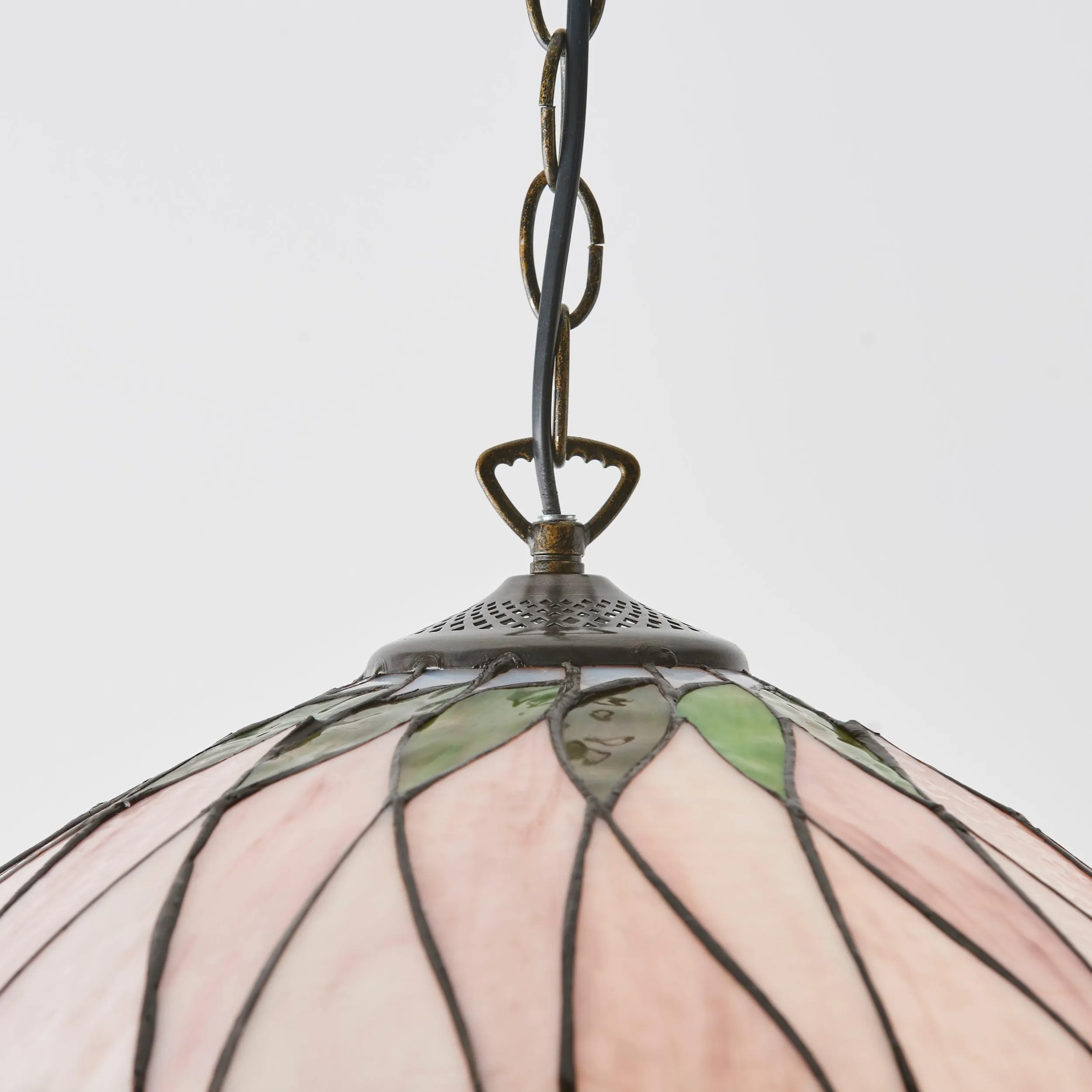 TF Hutchinson Tiffany Glass Pendant Light with Artistic Mosaic Design for Dining and Living Spaces KL1908
