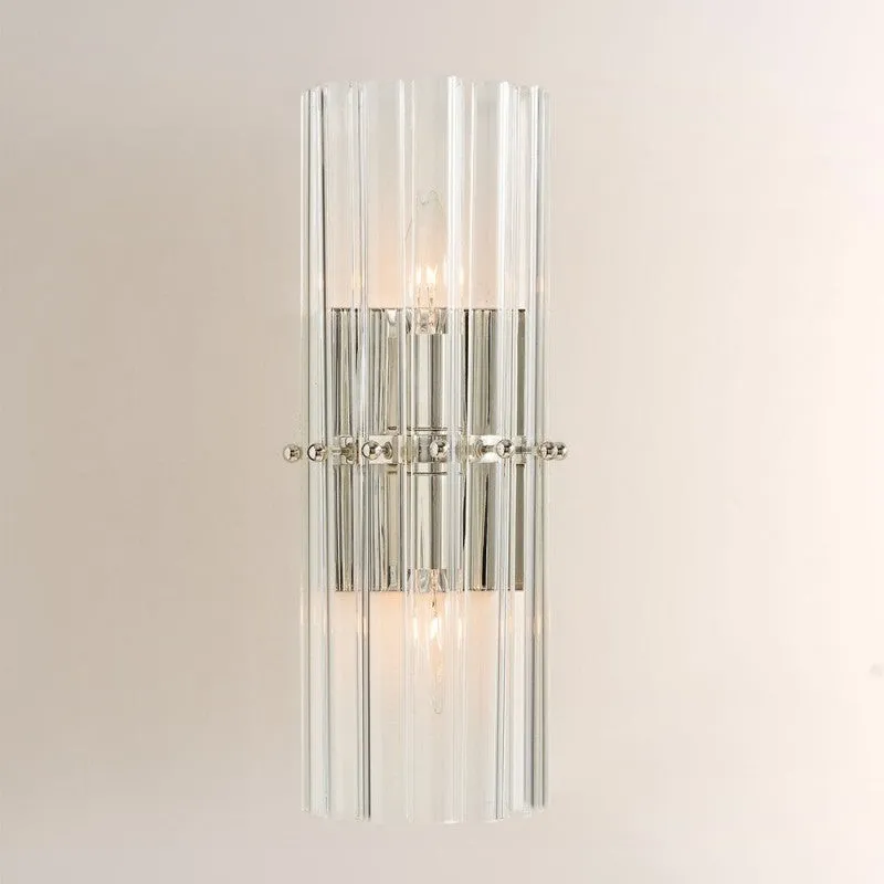 Elegant Gold Fluted Crystal Wall Sconce KL891