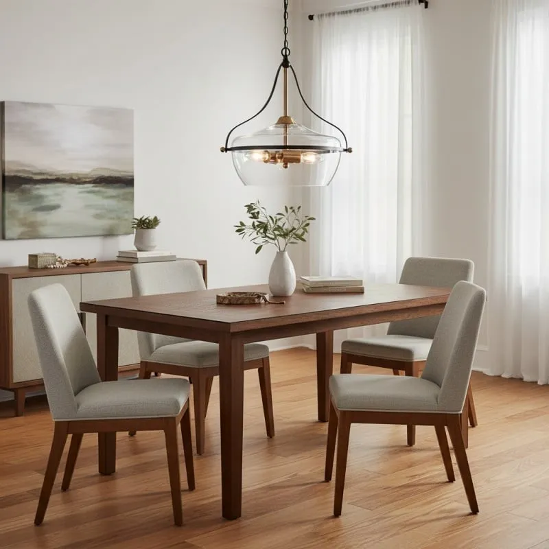 Lirra Modern Glass Bowl Shade Pendant Light - Kitchen Island or Dining Lighting KL1716