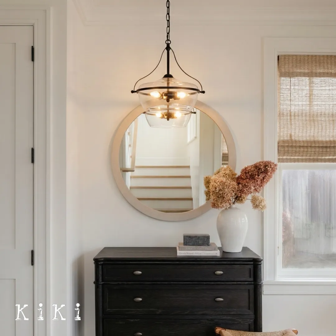 Lirra Modern Glass Bowl Shade Pendant Light - Kitchen Island or Dining Lighting KL1716