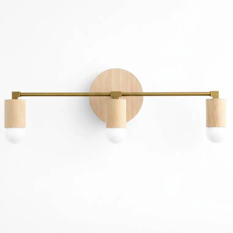 Mobilux Line Wood and Vanity Light - Bohemian Bathroom Lighting Fixture KL1469