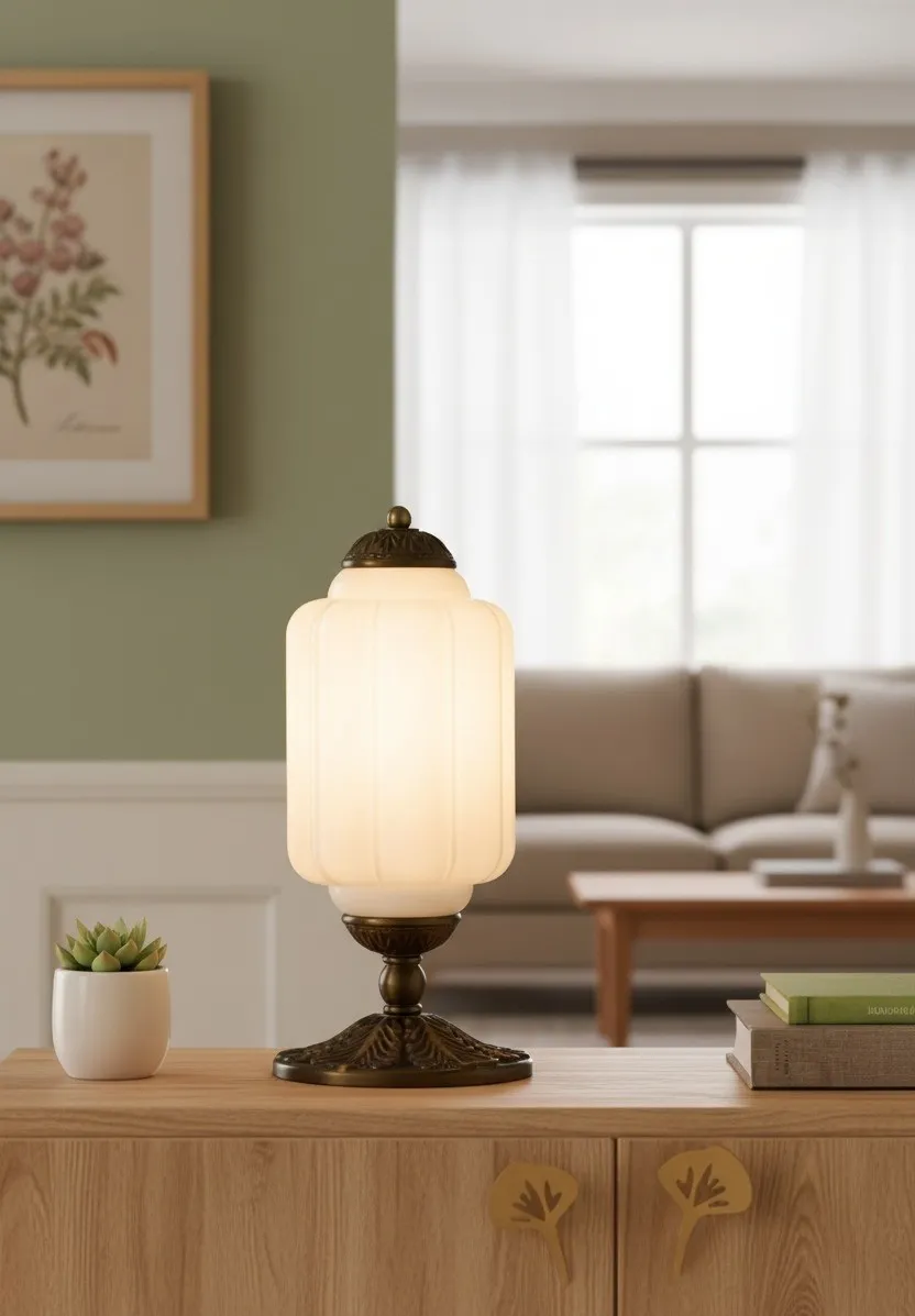 Eloise Vintage Glass Pumpkin Table Lamp - Decorative Accent Lighting for Living Spaces KL876