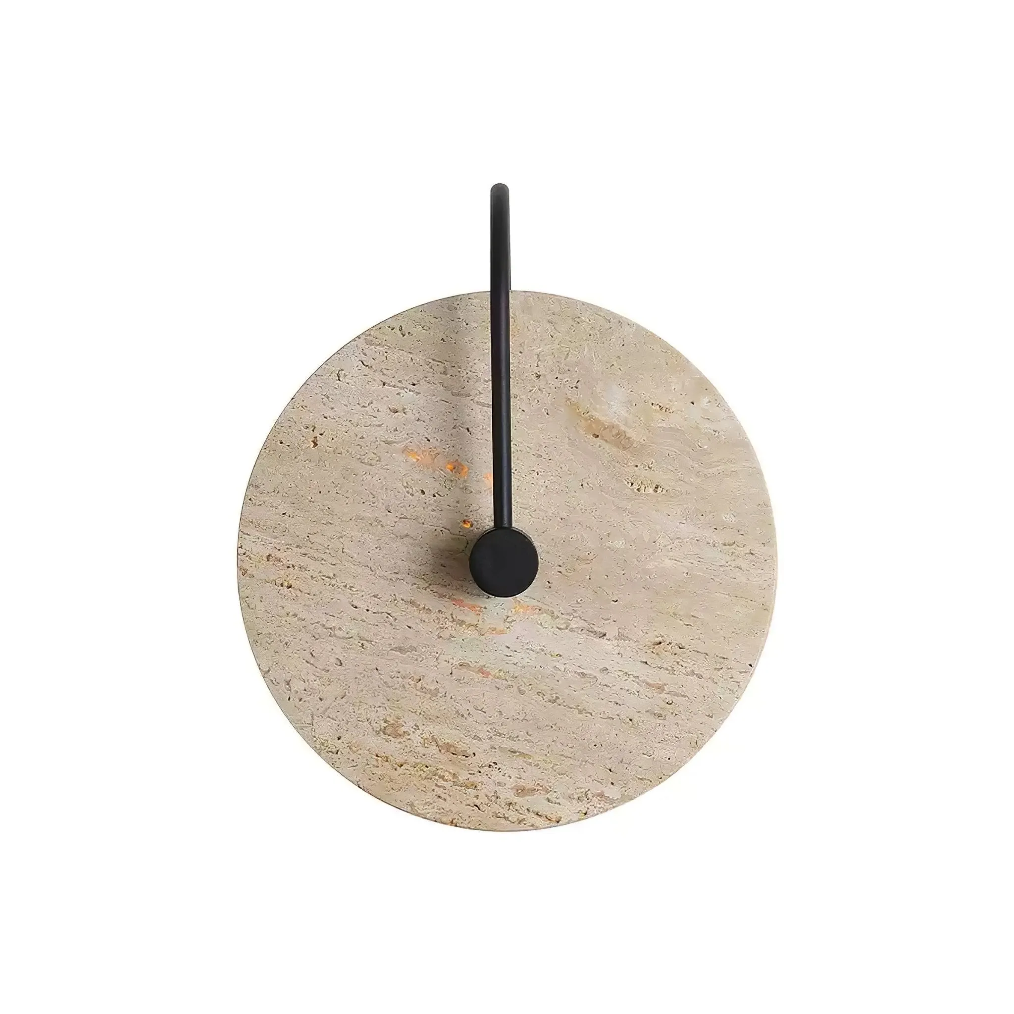 Simple Clock-Shaped Travertine Wall Lamp KL639