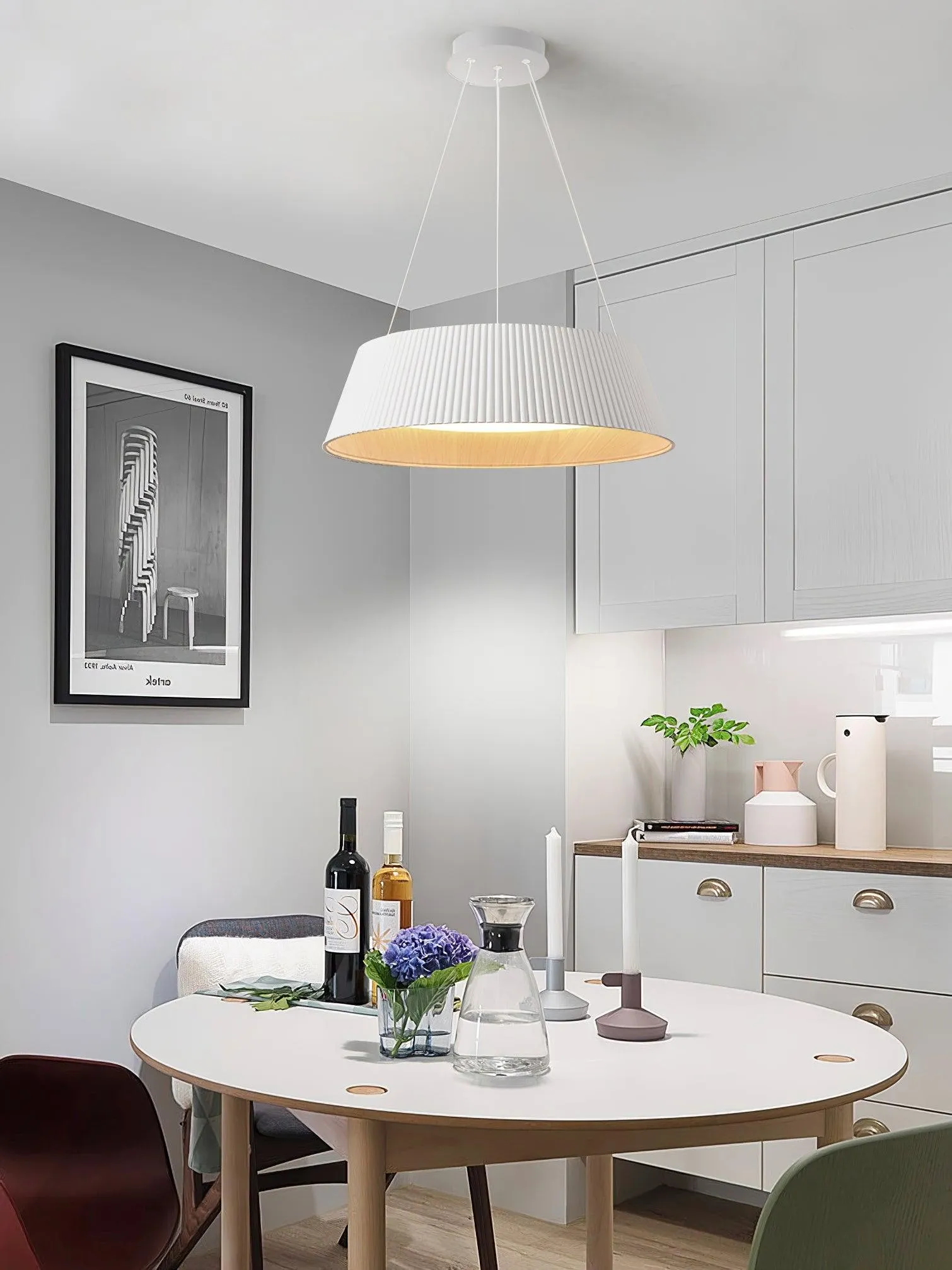 Minimalist Corrugated Lampshade Bedroom Pendant Lamp KL334