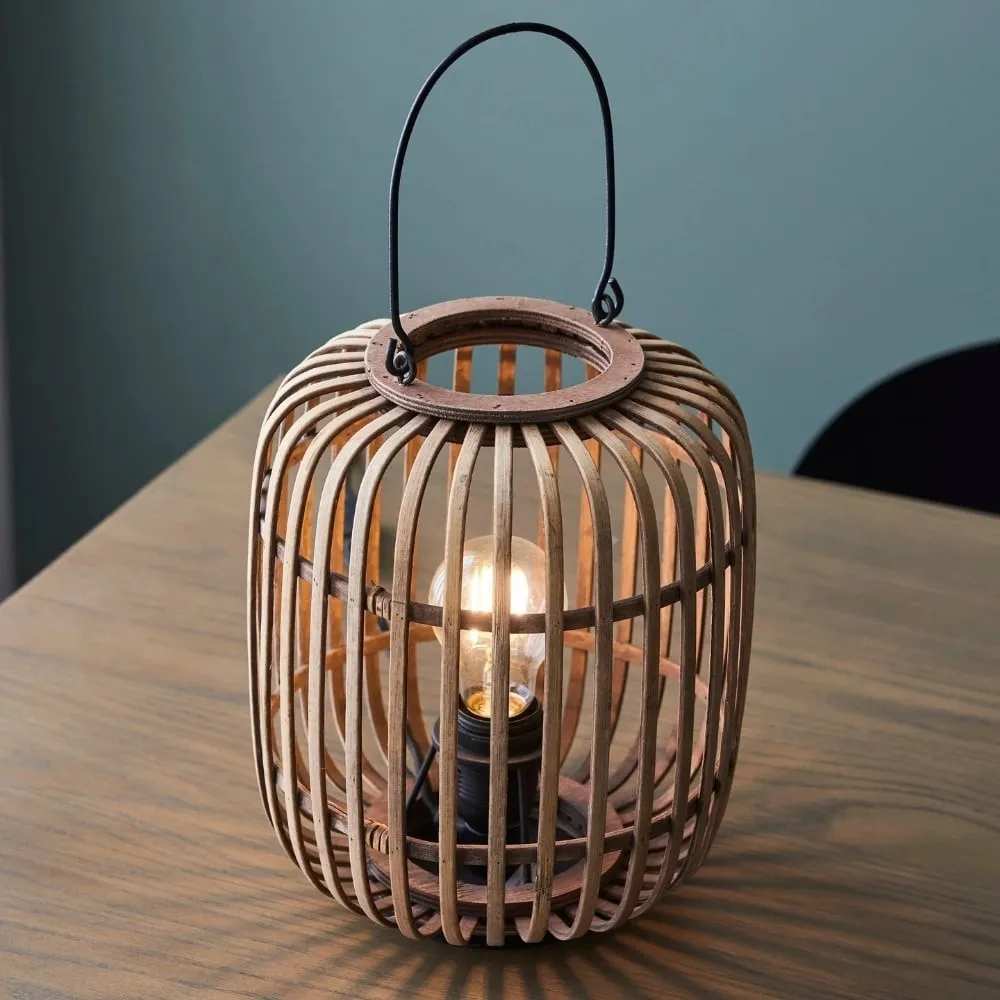 Yumeko Ambient Table Lamp - Open Bamboo Cage Design Stylish and Eco Friendly for Living & Bedroom KL1942