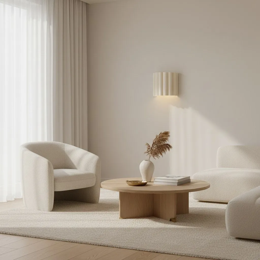 Velura Linen Fold Wall Sconce - Fabric Soft Pleated Design Ambient Lighting for Bedroom or Hallway KL1745