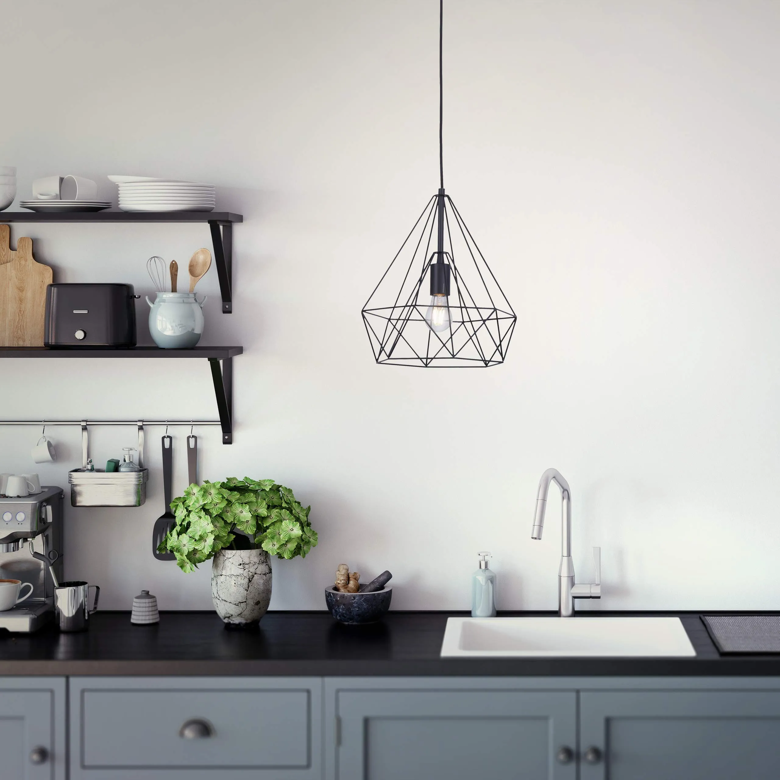 Metal Wire Pendant Lamp KL143