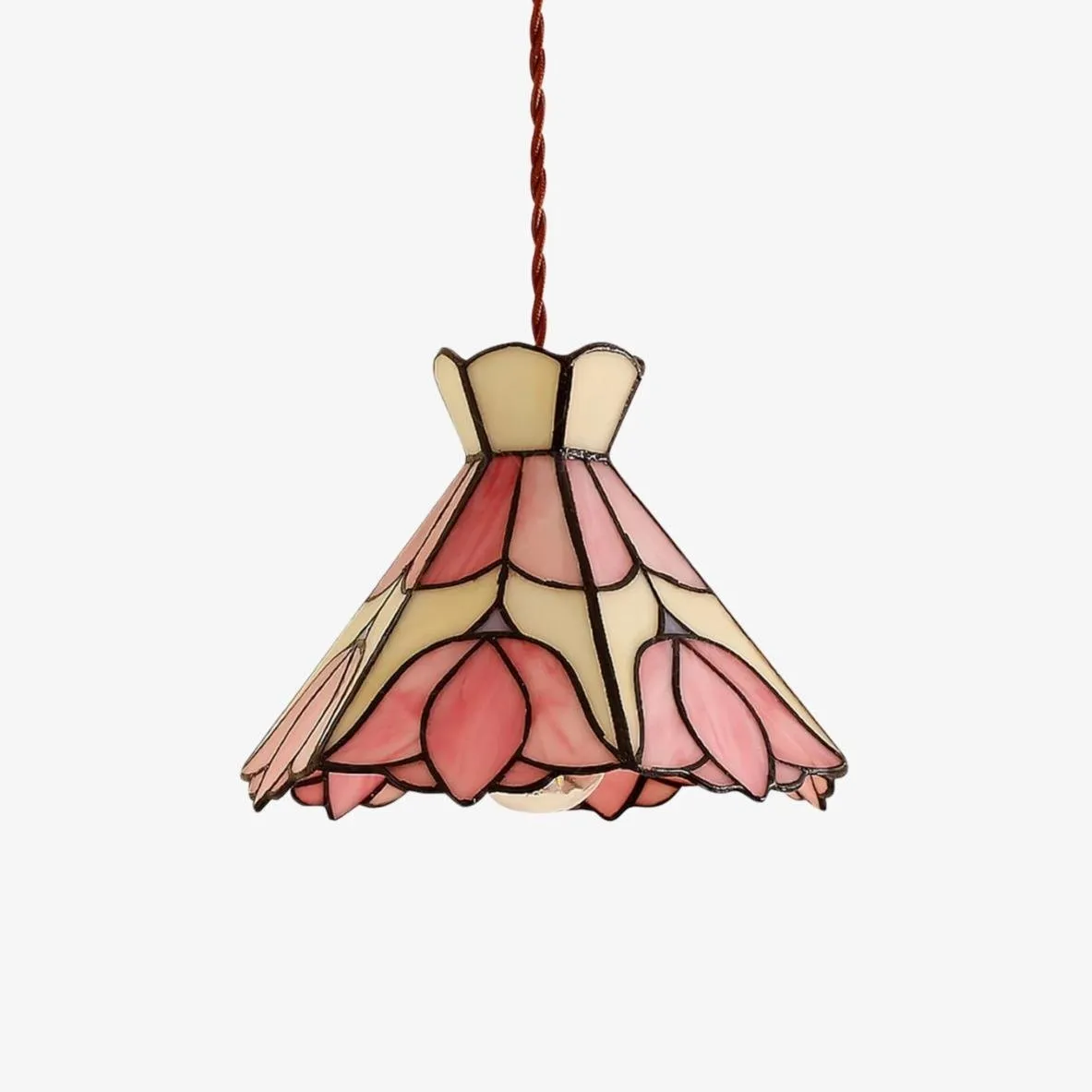 Sevra Decorative Glass Metal Pendant Light - Floral Pendant Lamp for Kitchen Island and Entryway KL2125