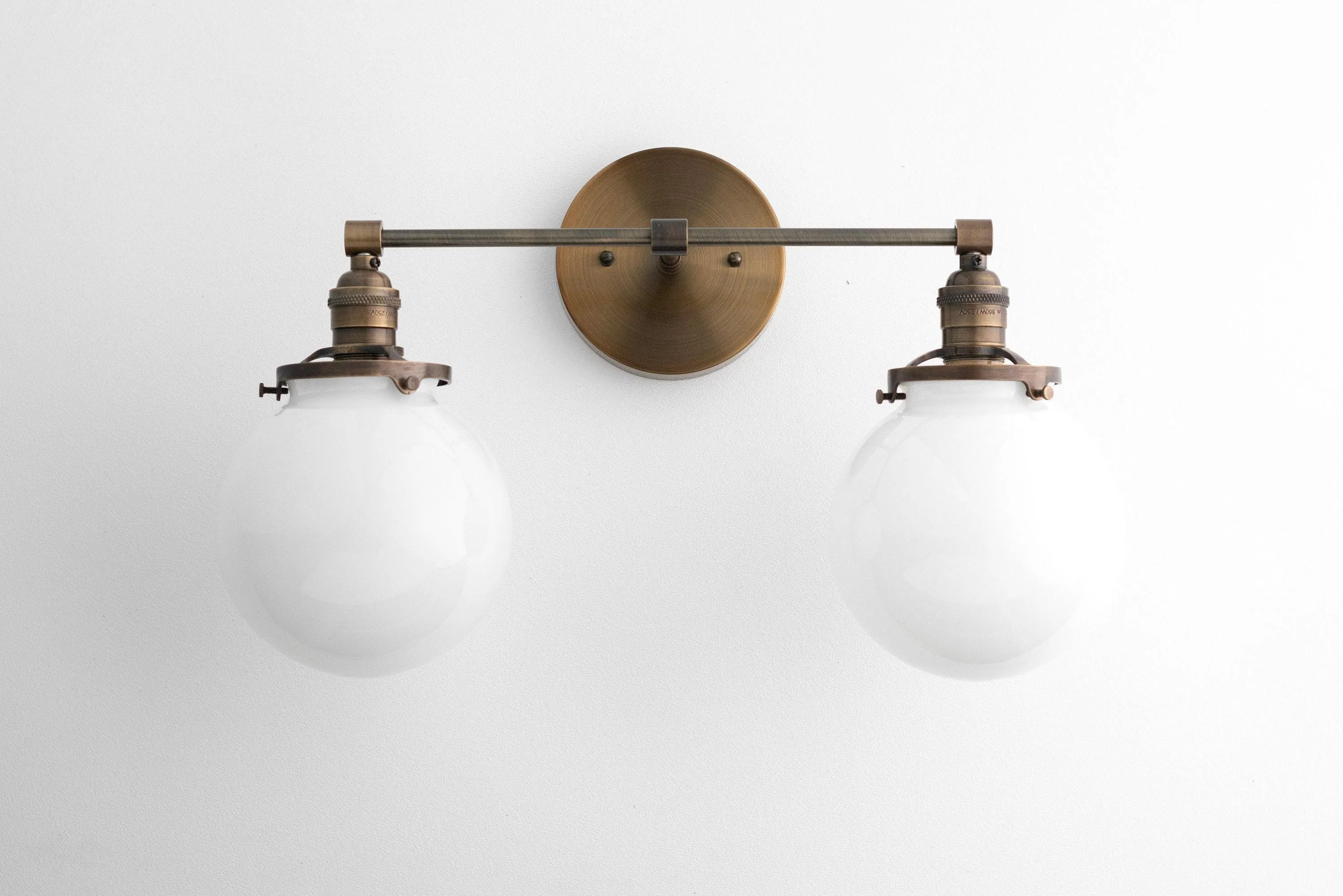 Lumio Globe Glass Globe Vanity Light - Modern Two Light Bathroom Sconce KL1404