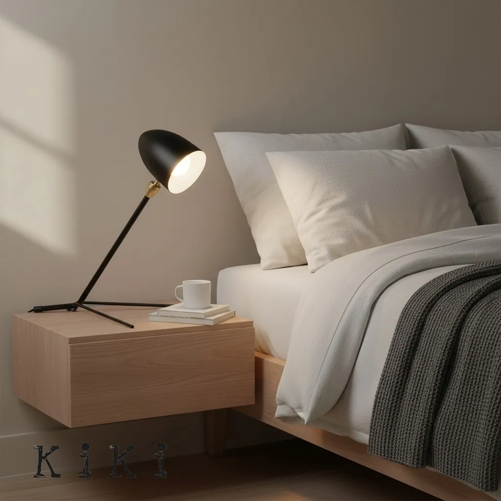 Geometric Metal Frame Tripod Table Lamp - Minimalist Modern Accent Light for Bedroom or Office