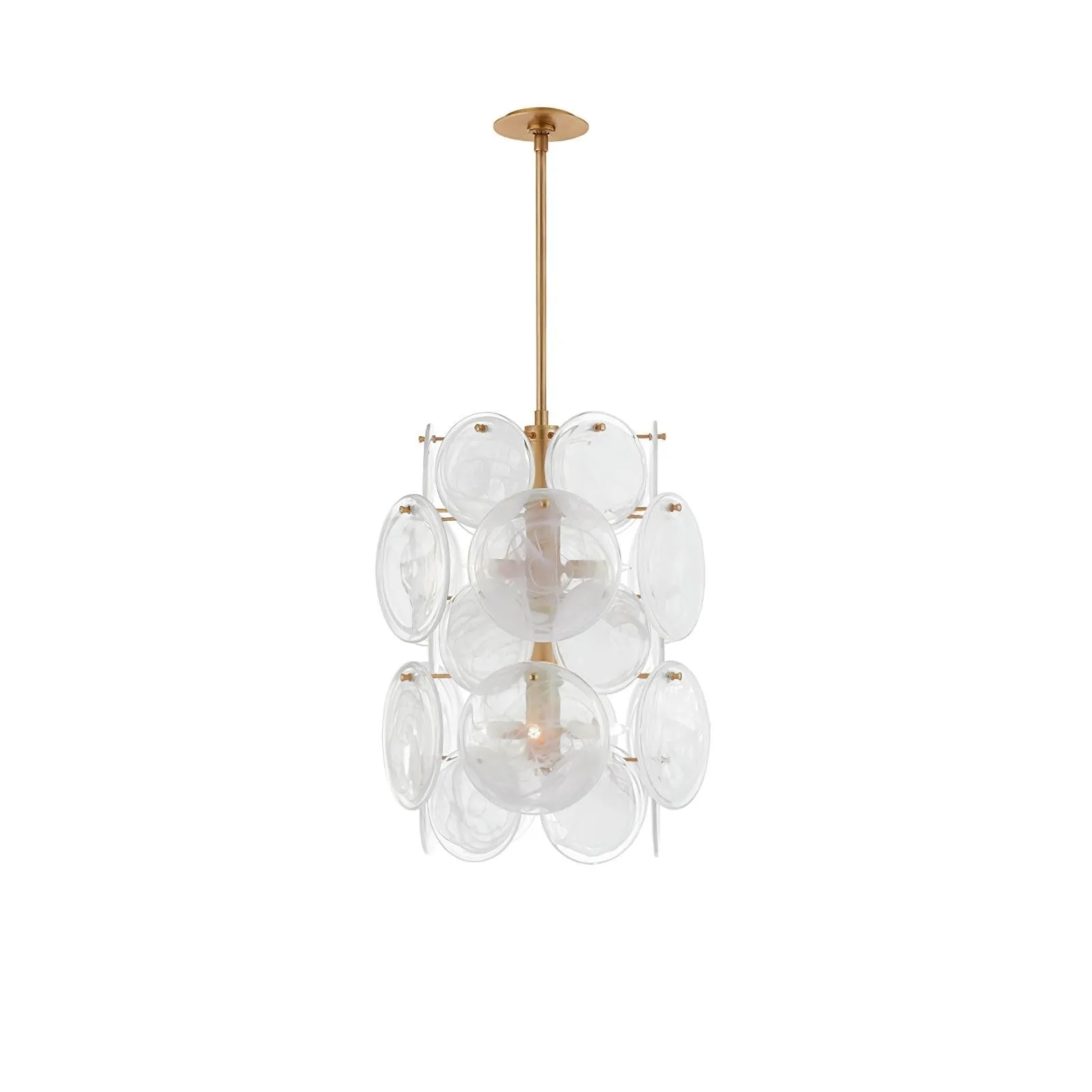 Brass Discs Cascading Chandelier KL260