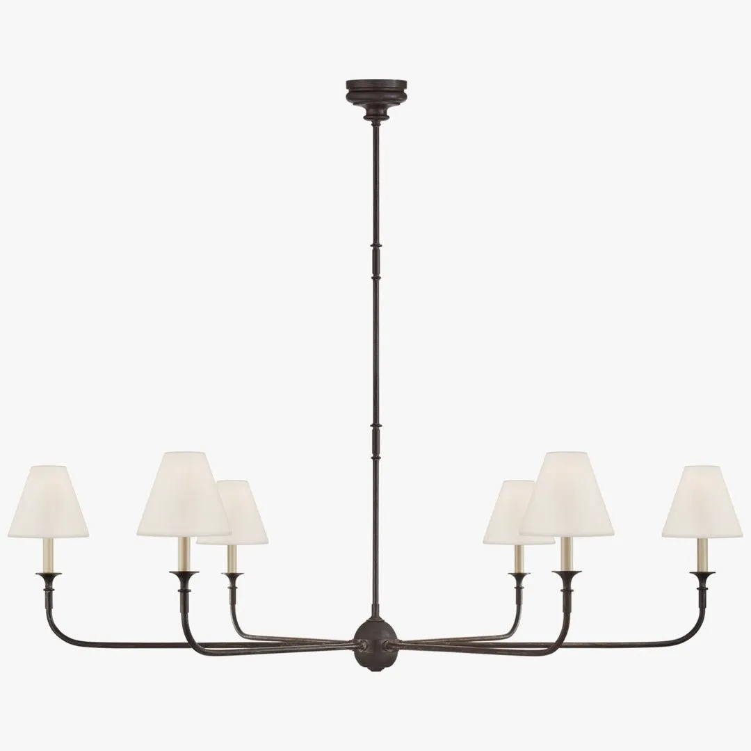 Modern Industrial Metal Chandelier – Luxury Linen Shade Design for Dining or Living Room KL1218