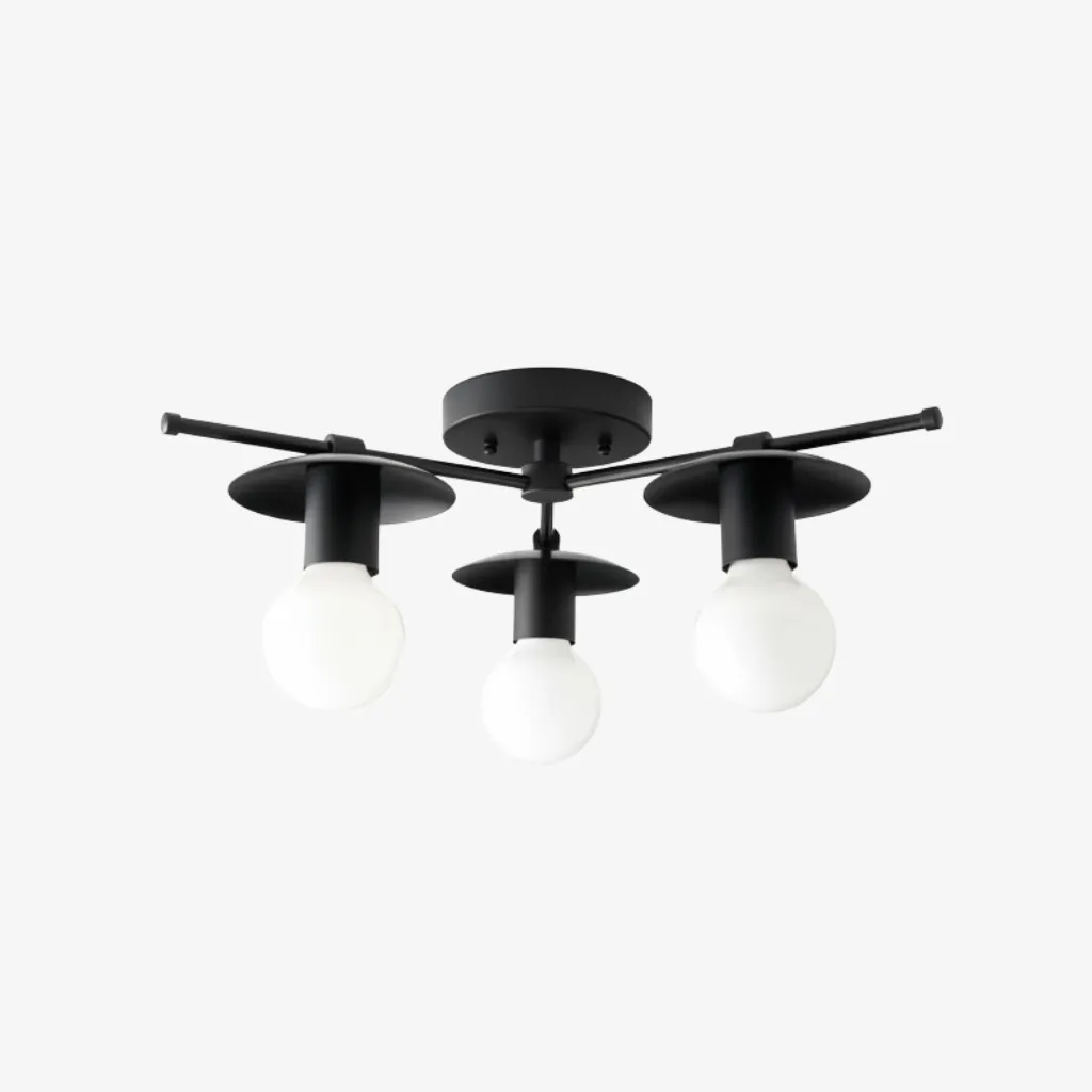 Radiro Globe Industrial Art Deco Light - Unfinished Brass Ceiling Light with Backsplashes KL1438