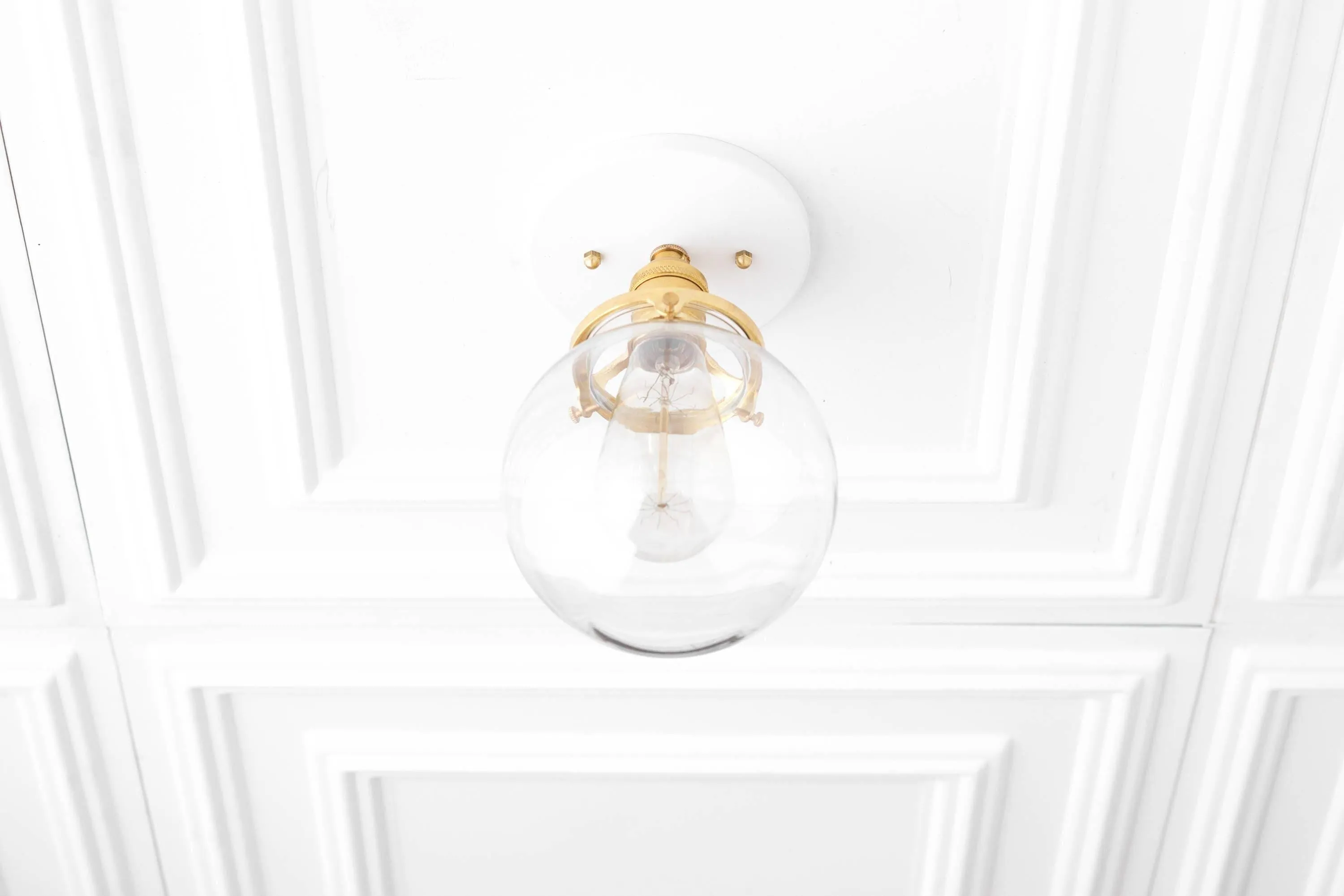Glorica Glass Retro Globe Ceiling Light - Vintage Industrial Home Lighting KL1488