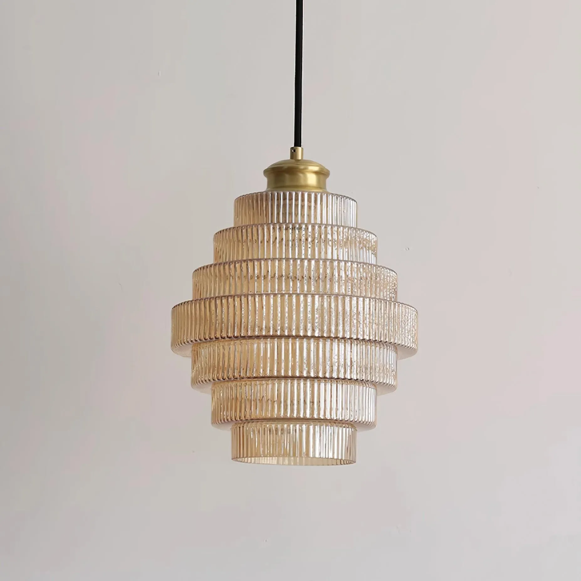 Bottis Layered Glass Pendant Light - Honey Pot Shade Pendant Lamp for Living Room KL467