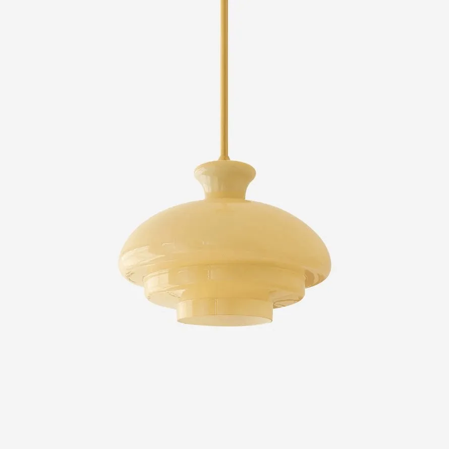 Round Yellow Stylish Simple Glass Pendant Lamp KL558