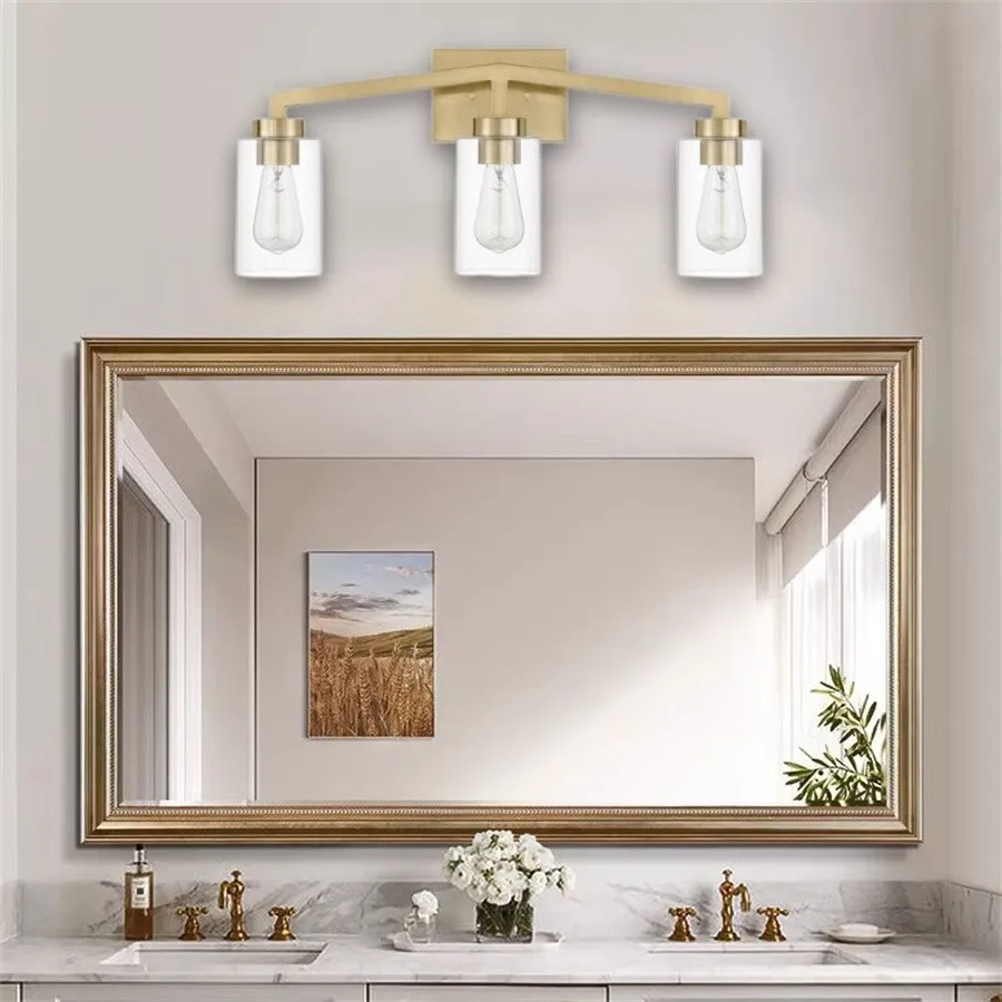 Industrial Cylindrical Brass Wall Lamp For Bathroom KL77