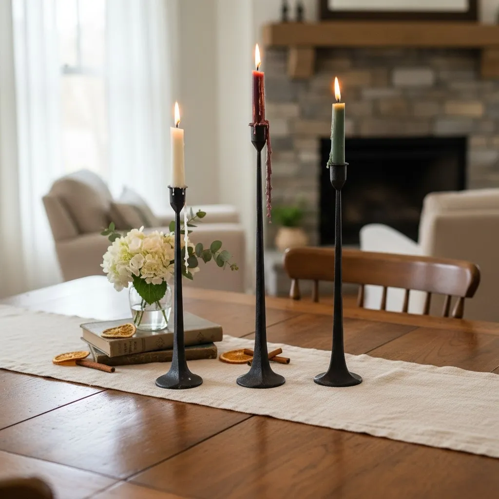 Tegna Modern Tall Candle Holders Elegant Slim Profile Design - Centerpiece And Interior Styling KL2349
